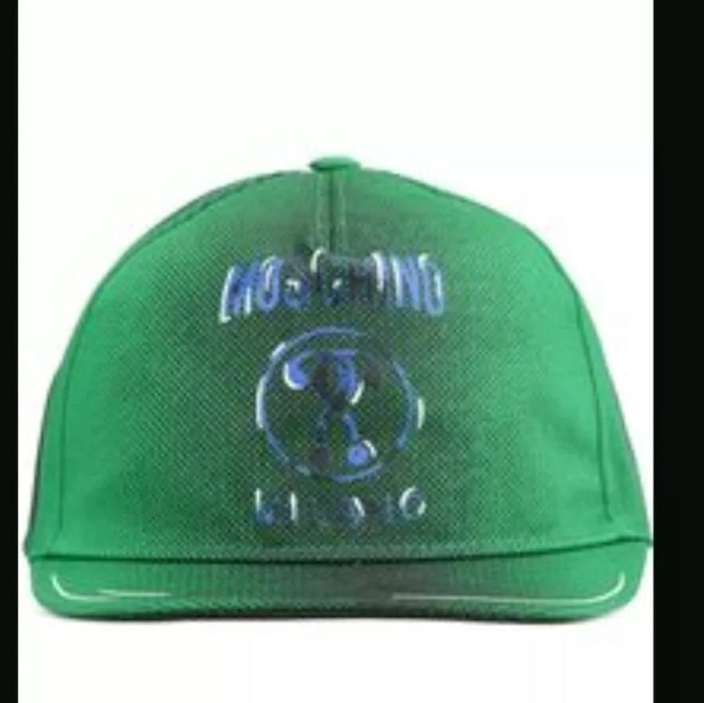 MOSCHINO COUTURE GREEN, blue/ white LOGO CANVAS